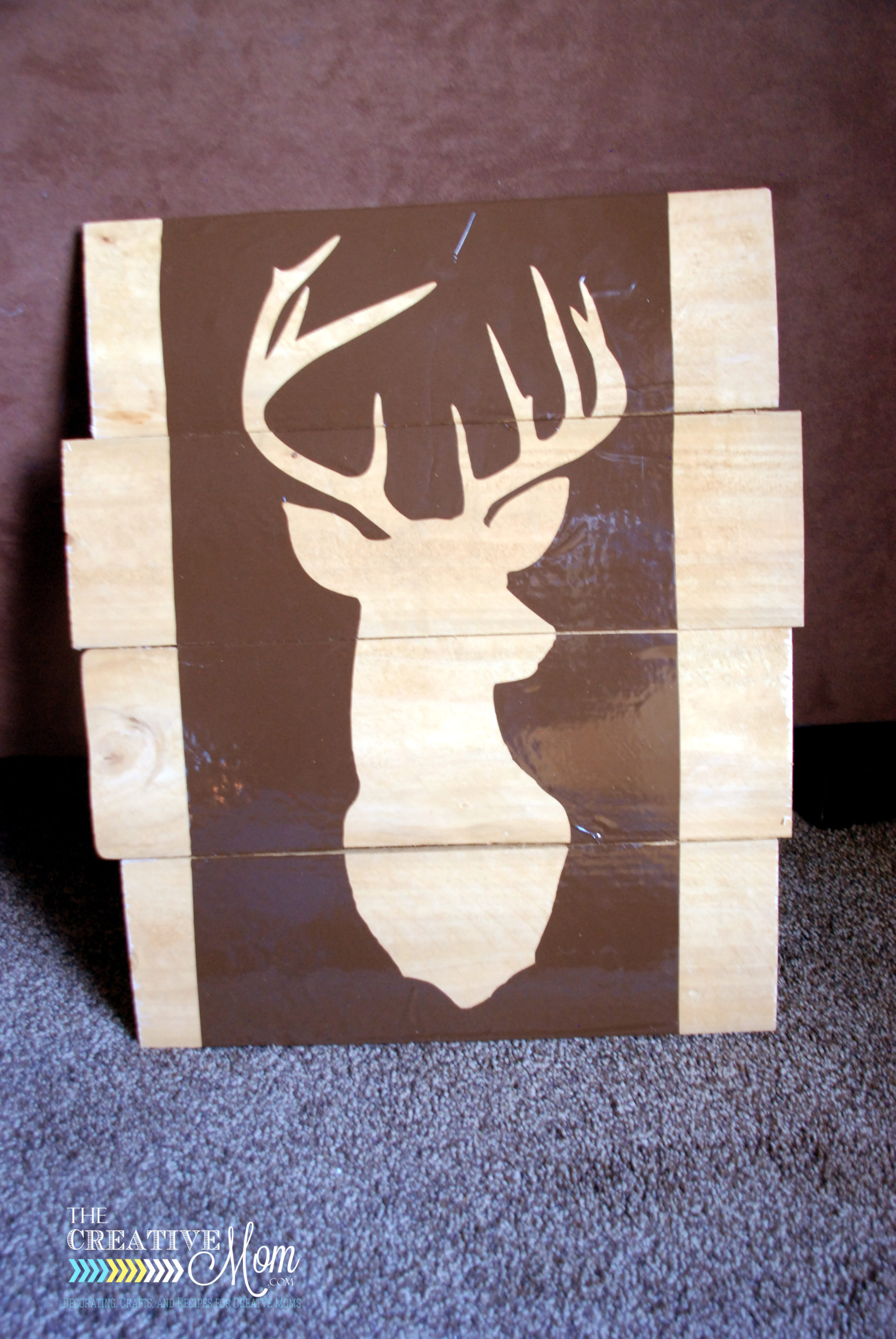 pallet deer silhouette hes glittery the creative mom