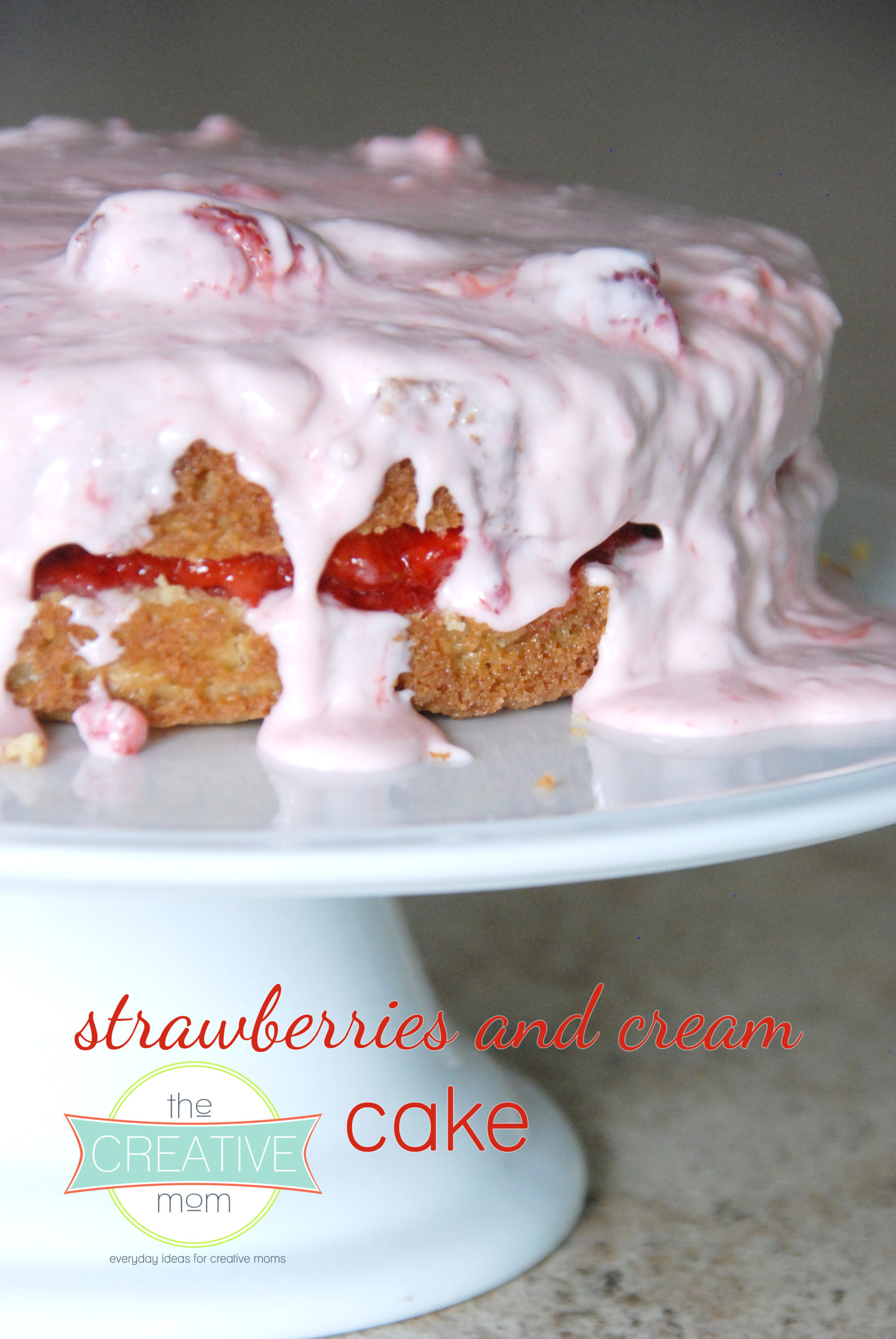 Strawberries And Cream Cake Recipe 1 The Creative Mom 