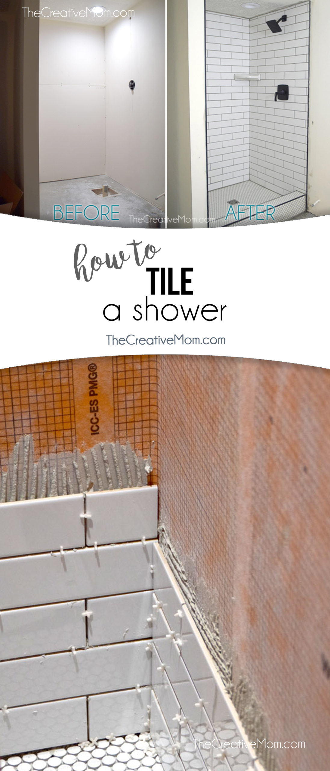 How To Tile A Basement Shower - The Creative Mom