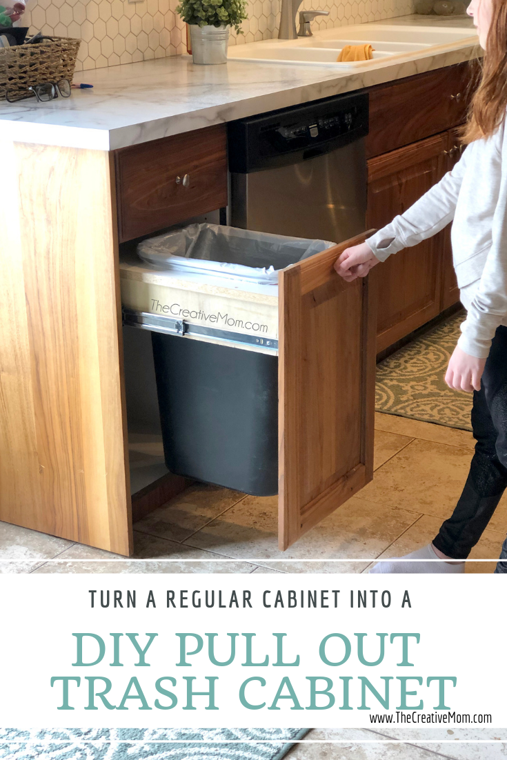 Diy Pull Out Trash Cabinet The Creative Mom